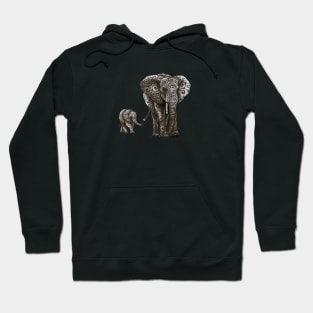 Swirly Elephant Family Hoodie